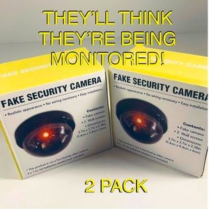 NEW 2 Dummy/Fake CCTV Security Dome Camera with Flashing Red LED Light!